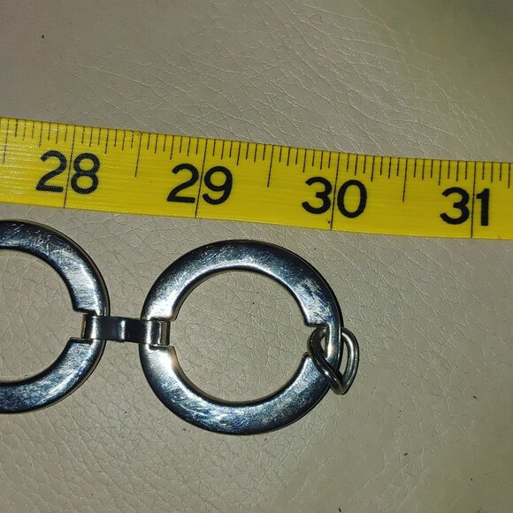 Circle Link Chain Belt Versatile Adjustable Hook Closure Vintage Silver Tone main image 9